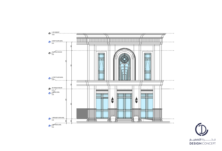 فيلا خاصة - تفاصيل الواجهة الخارجية - شركة فكرة التصميم