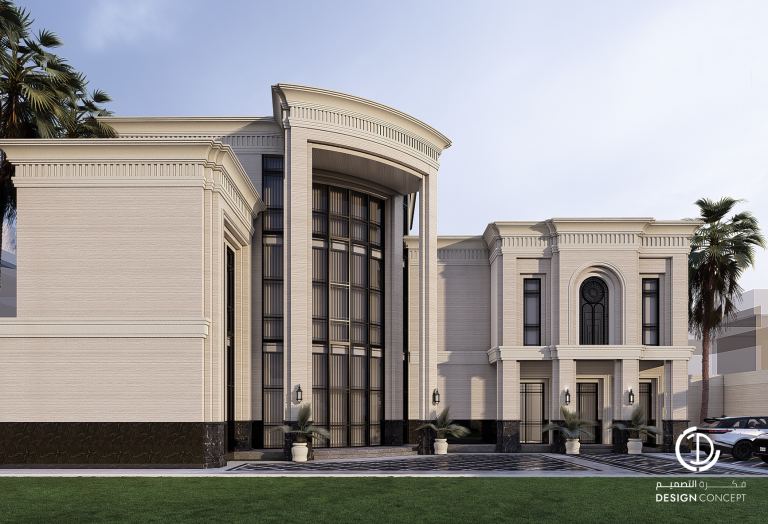 فيلا خاصة - تصميم الواجهة الخارجية - لقطة صباحية - شركة فكرة التصميم