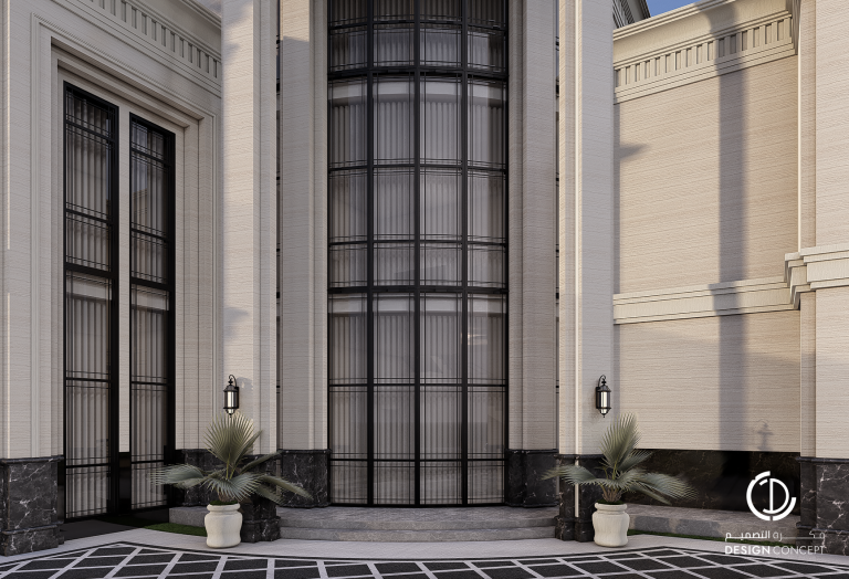 فيلا خاصة - تصميم الواجهة الخارجية - لقطة صباحية - شركة فكرة التصميم