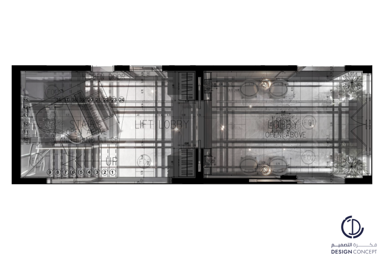 تفاصيل البهو - فيلا خاصة - شركة فكرة التصميم