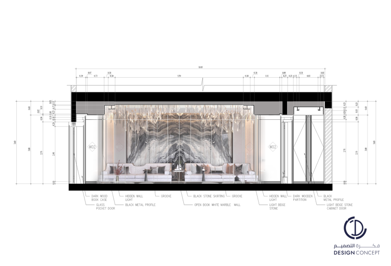 تفاصيل المجلس - فيلا خاصة - شركة فكرة التصميم