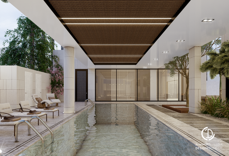 المسبح - فيلا خاصة - شركة فكرة التصميم