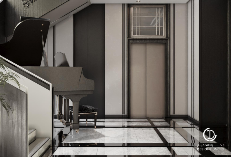 المدخل - التصميم الداخلي - فيلا خاصة - شركة فكرة التصميم