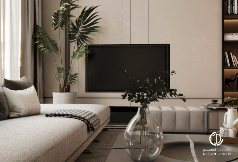 الصالة - التصميم الداخلي - فيلا خاصة - شركة فكرة التصميم