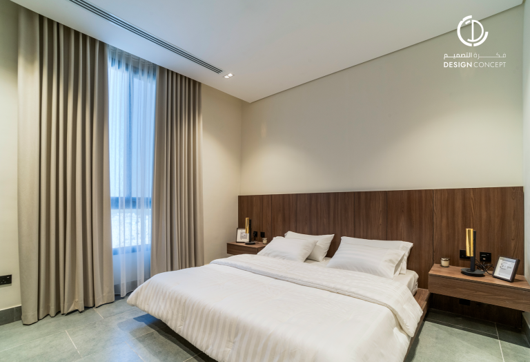 غرفة النوم الرئيسية | التنفيذ | مشروع مساكن أروقة | مكتب فكرة التصميم
