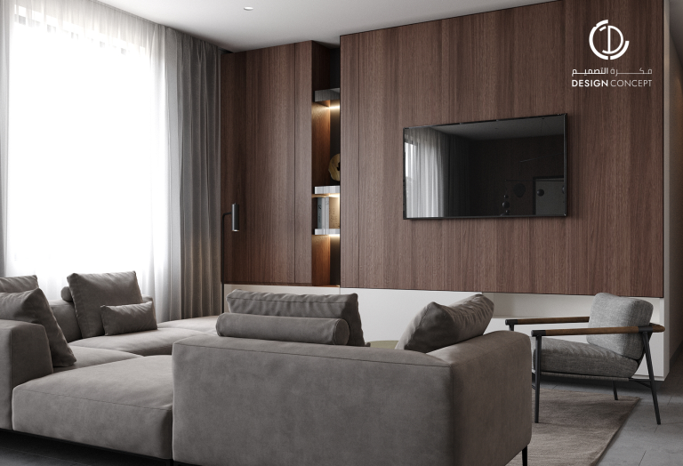 الصالة | التصميم | مشروع مساكن أروقة | مكتب فكرة التصميم