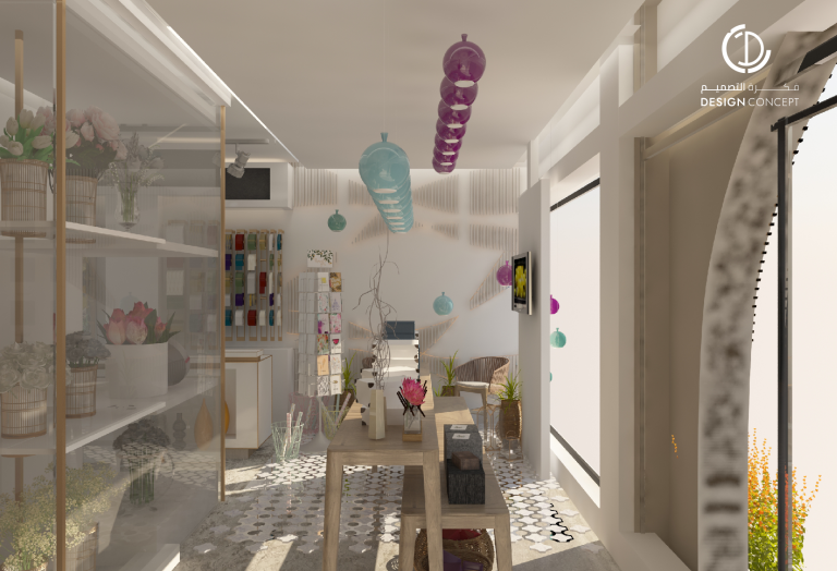 تصميم داخلي تجاري | محل تجاري | مكتب فكرة التصميم للاستشارات الهندسية