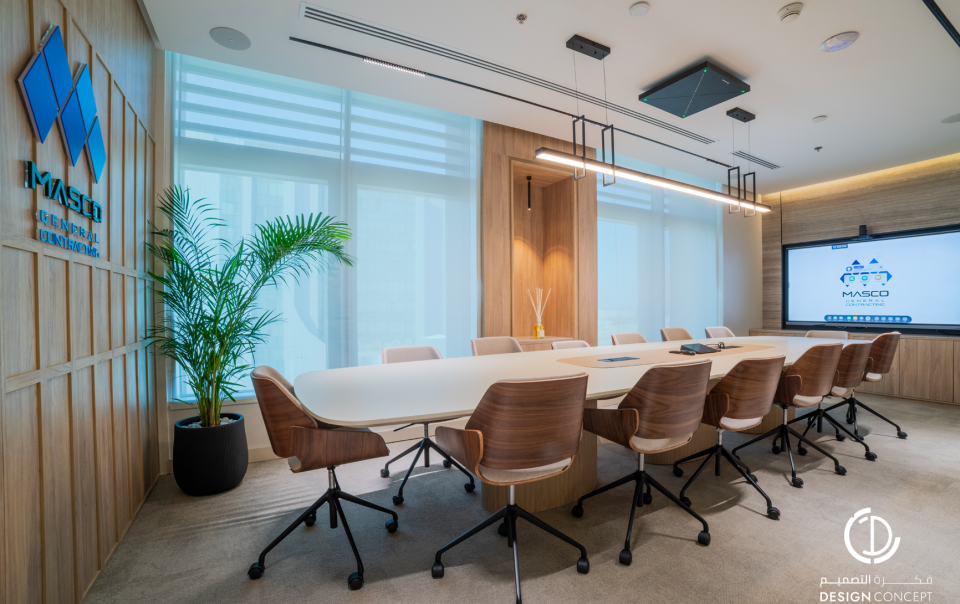 مكتب ماسكو | غرفة الاجتماعات بعد التنفيذ | فكرة التصميم