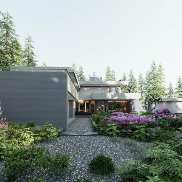 مدخل الفيلا الخارجي