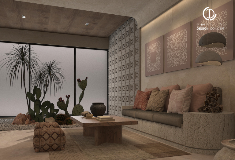 منطقة الانتظار | صالون برونزاج | مكتب فكرة التصميم