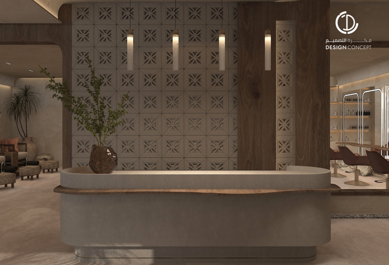 الاستقبال | صالون برونزاج | مكتب فكرة التصميم