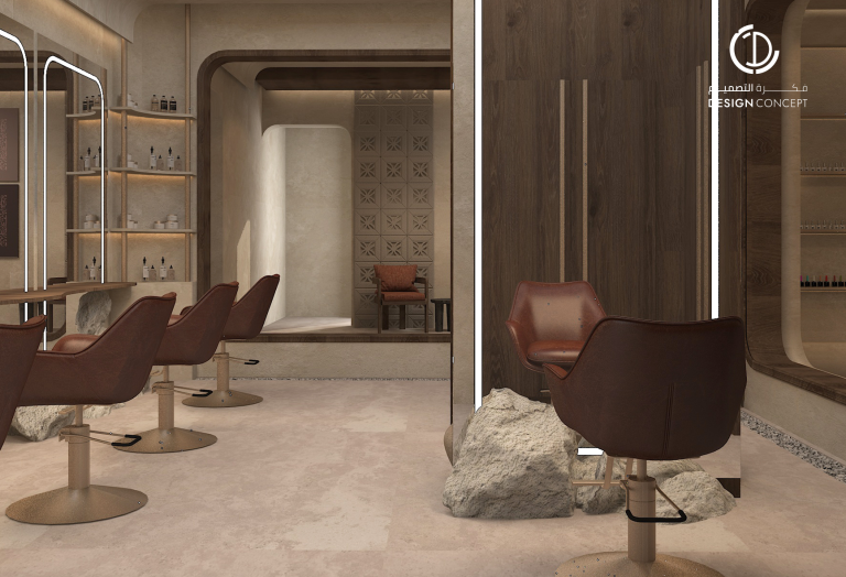 منطقة الاعتناء بالأظافر | صالون برونزاج | مكتب فكرة التصميم