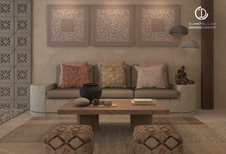 منطقة الانتظار | صالون برونزاج | مكتب فكرة التصميم