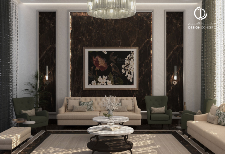 باقة التصميم الذهبية | تصميم معماري داخلي | مكتب فكرة التصميم للاستشارات الهندسية