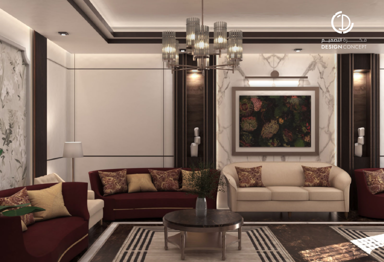 باقة التصميم الذهبية | تصميم معماري داخلي | مكتب فكرة التصميم للاستشارات الهندسية