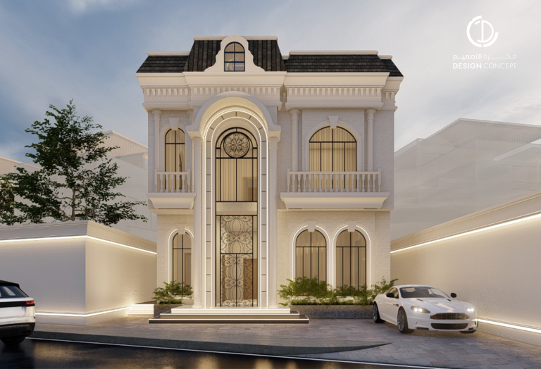 تصميم معماري سكني | طابع كلاسيكي | مكتب فكرة التصميم للاستشارات الهندسية
