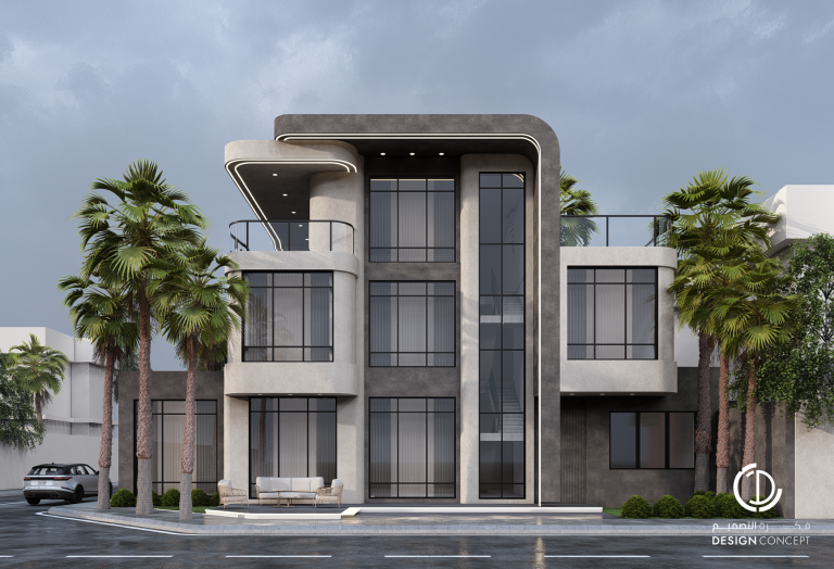 تصميم الواجهة الخارجية - لقطة صباحية - شركة فكرة التصميم