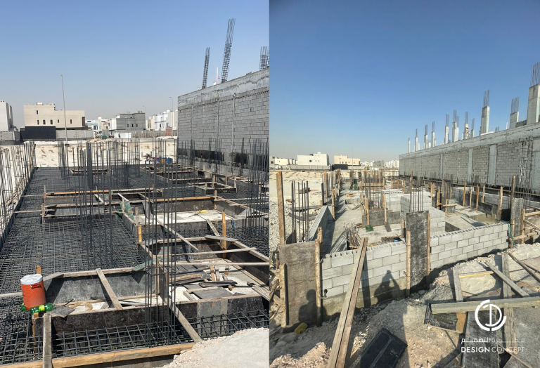 فيلا خاصة بالدمام - إشراف هندسي على الهيكل - شركة فكرة التصميم