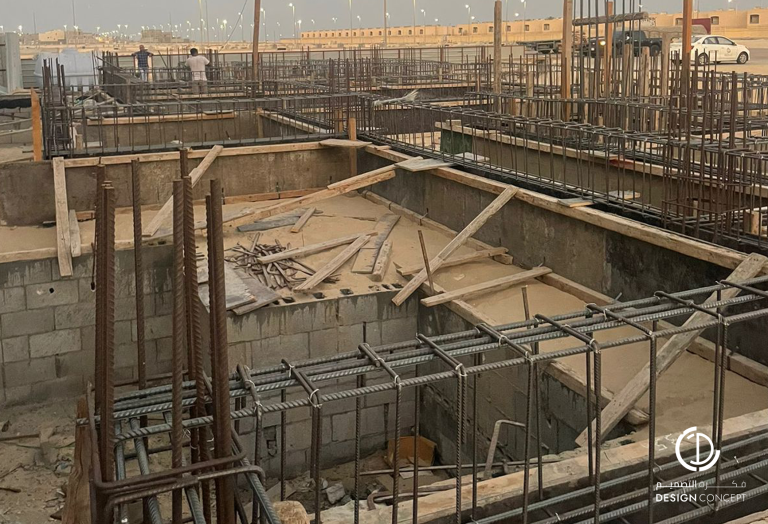 فيلا خاصة بالدمام - إشراف هندسي على الهيكل - شركة فكرة التصميم